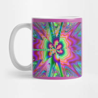 Psychedelic, Multicolor Fractal Design - Purple and Green Splash Mug